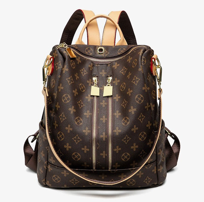 Back-to-the-ancients Flower Backpack Woman Autumn and Winter 2020 New Leisure Fashion Single Shoulder Slant Travel Three-purpose Large Capacity