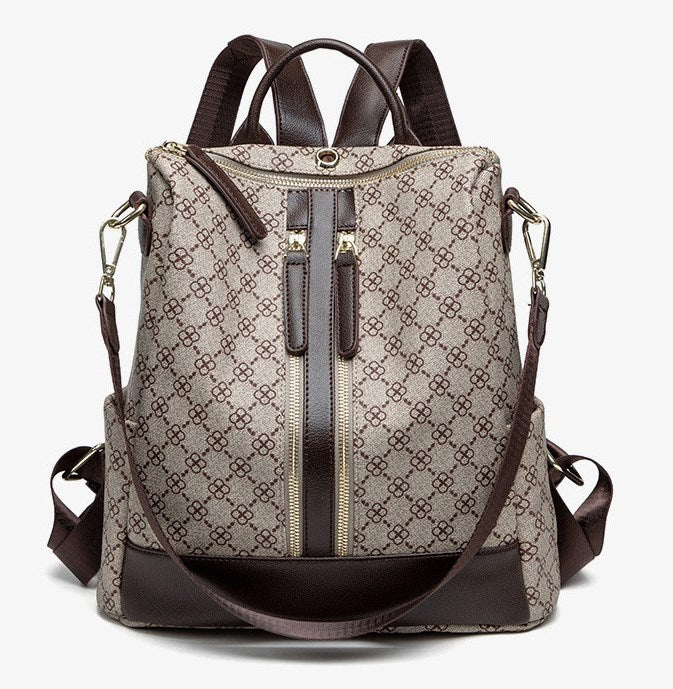 Back-to-the-ancients Flower Backpack Woman Autumn and Winter 2020 New Leisure Fashion Single Shoulder Slant Travel Three-purpose Large Capacity